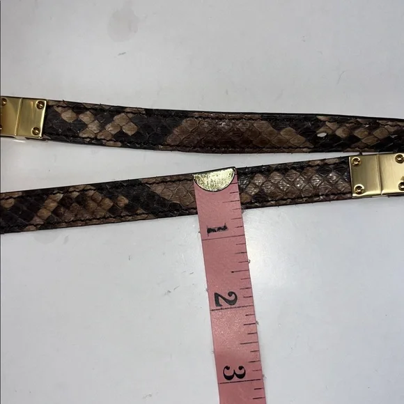 NWOT TOD’S Brown Snakeskin Leather skinny Belt ~ Size 80 Cody James Men main image 2